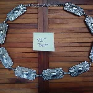 Silver metal belt